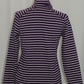 Karen Scott Petite Striped Funnel-Neck Top Cassis PS