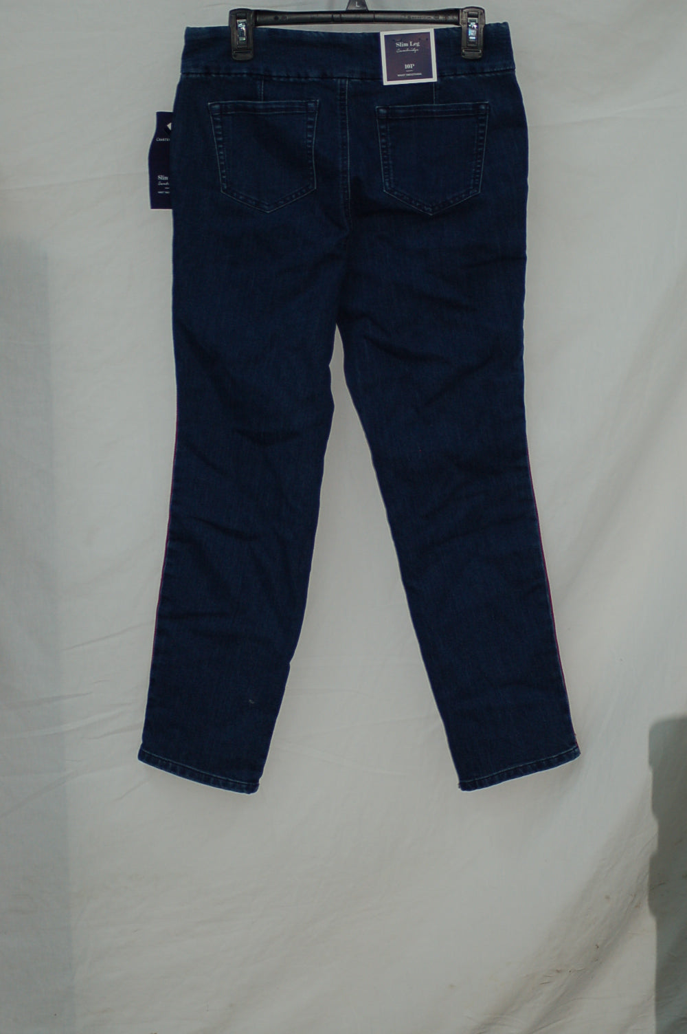 CHARTER CLUB Denim Stripe Slim Pull On Jeans Med Blue 4 P