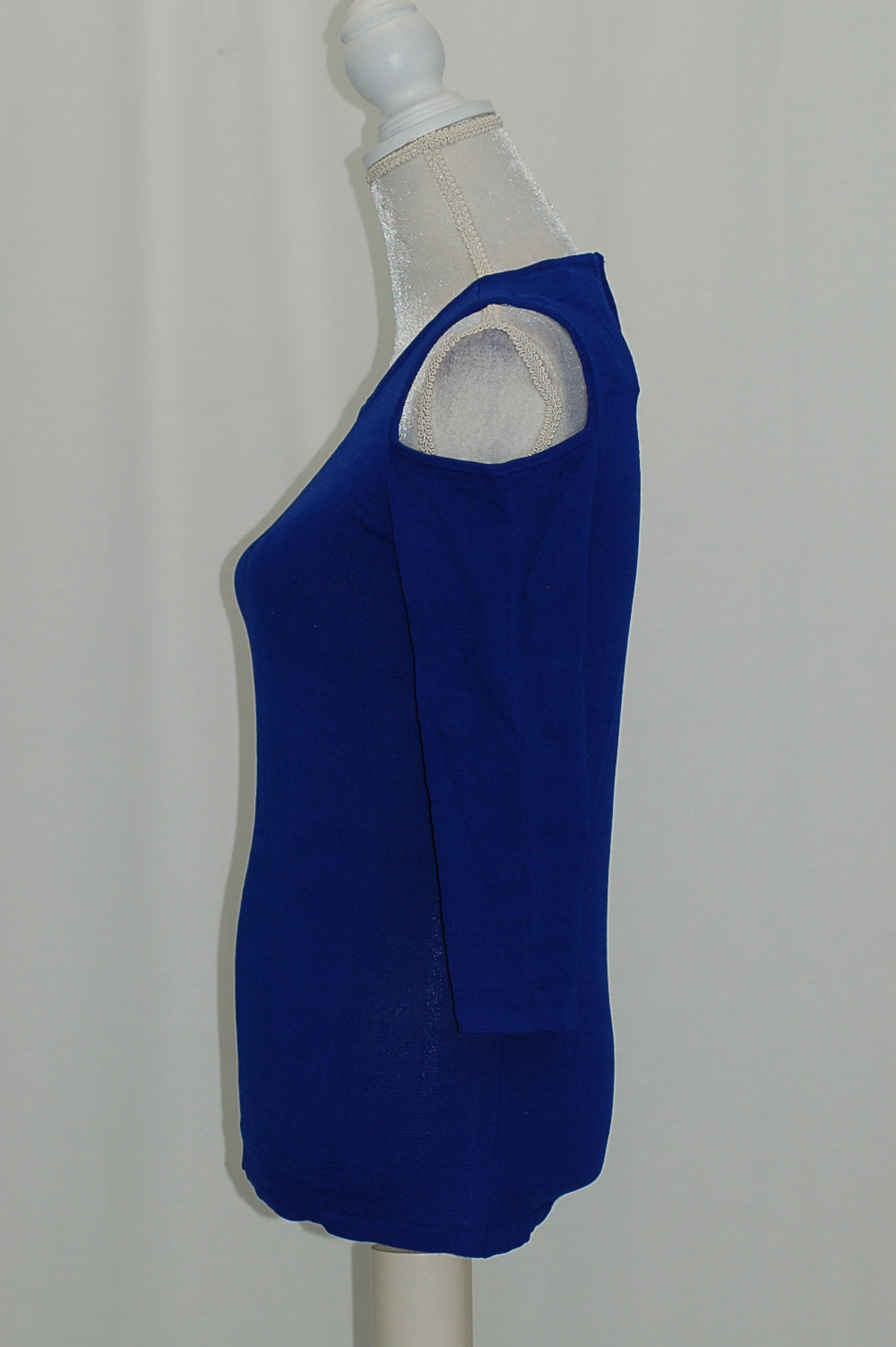 INC International Concepts Petite Cold-Shoulder Sweater Goddess Blue PS