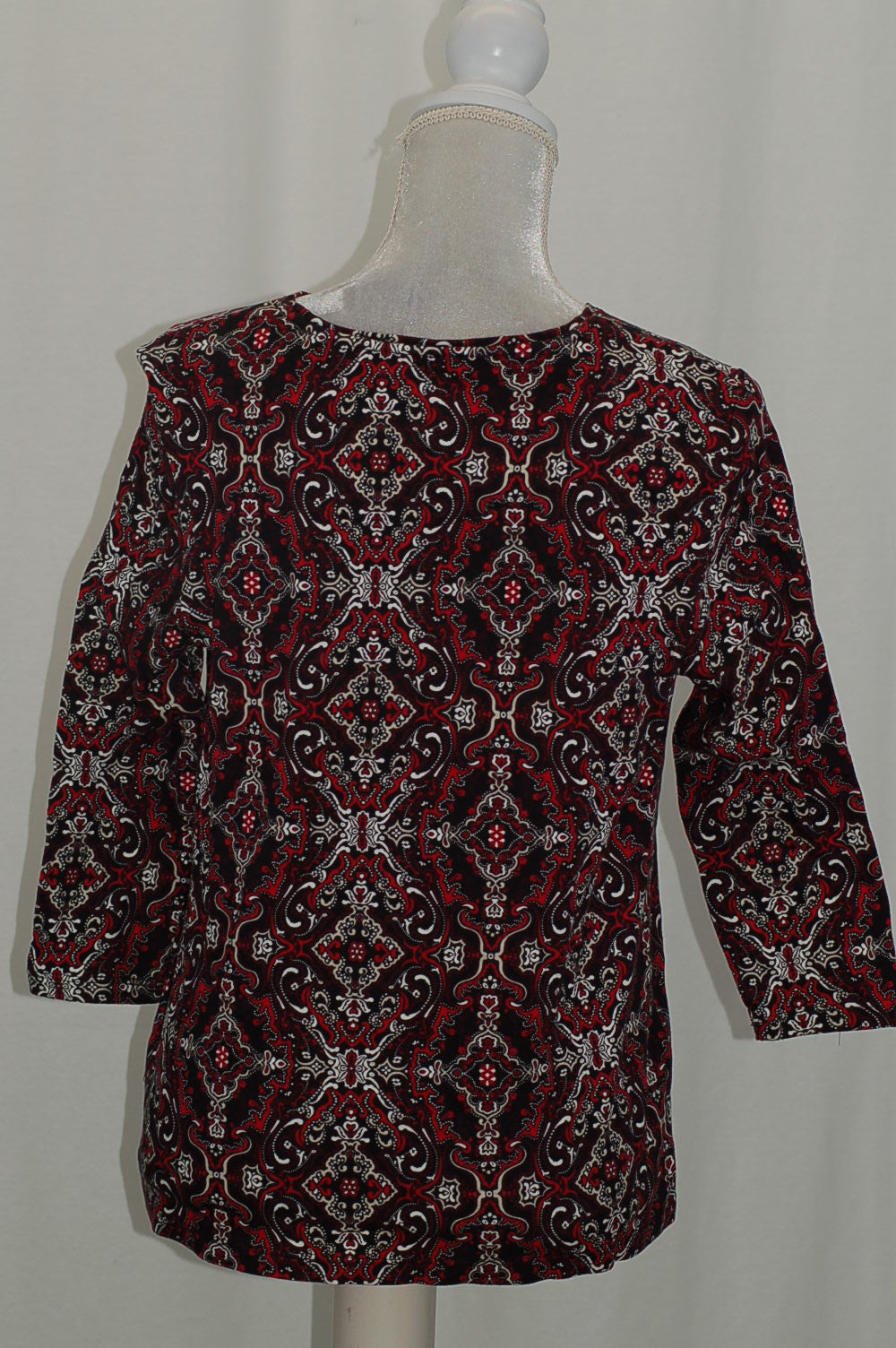 CHARTER CLUB COTTON ANIMAL-PRINT TOP NEW RED AMORE PL