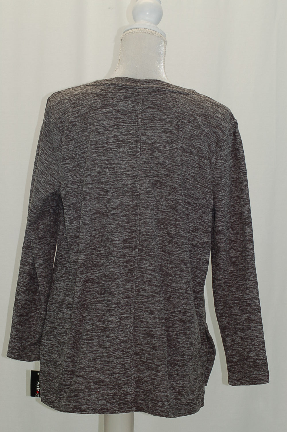 Style Co Petite Space-Dye Sweater Dark Grape PXS