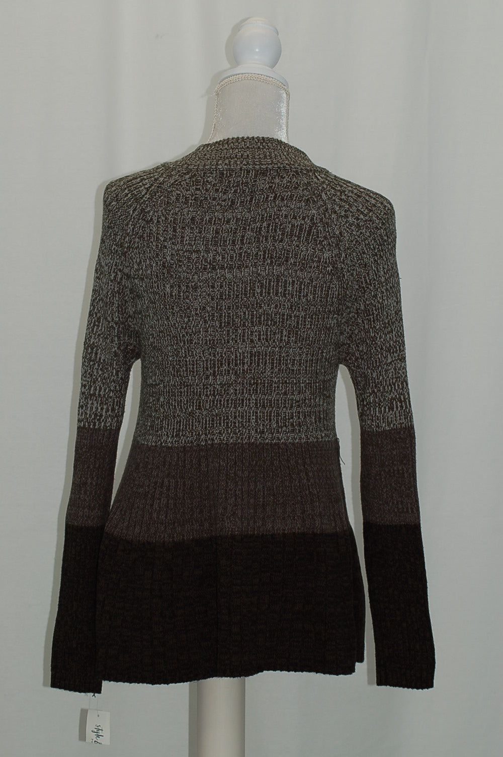 Style Co Petite Marled Swing Sweater Dark Ivyblack PL