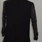 Alfani Burnout Ruffle-front Top Deep Black PL