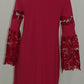 Alfani Petite Lace-Sleeve Dress, Modern Berry 10P
