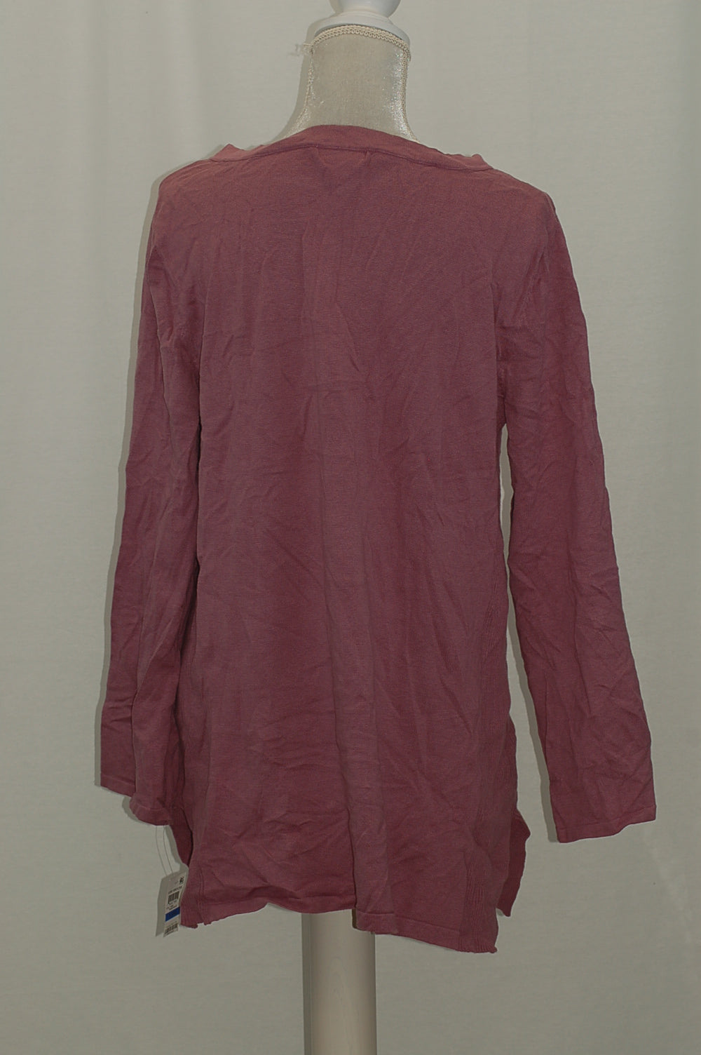 Style Co Lace-Up Tunic Sweater Tender Mauve L