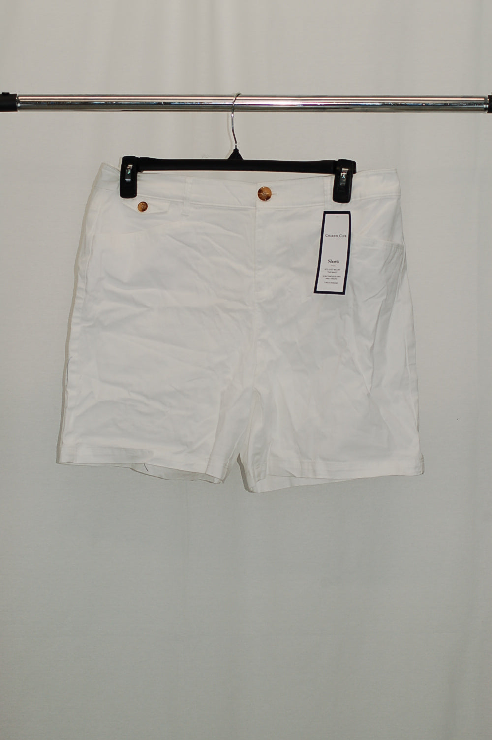 Charter Club Mid-Rise Twill Shorts Bright White 12