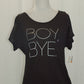 Material Girl Juniors Short-Sleeve Cold-Shoulder Graphic T-Shirt Black XS