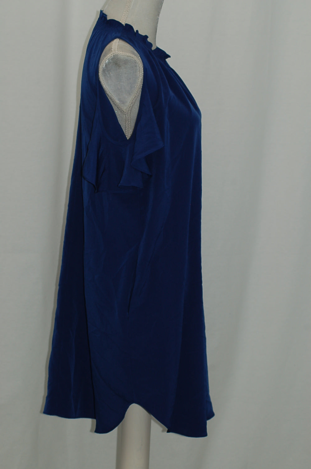 RACHEL Rachel Roy Womens Crepe Cold Shoulder Casual Dress Navy S