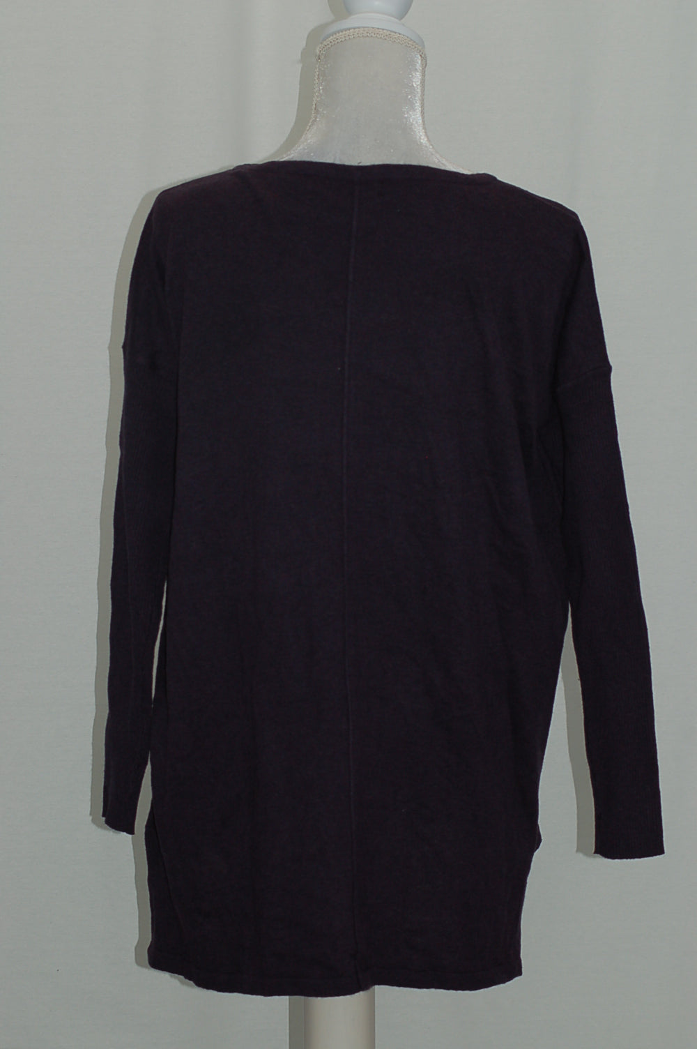 Style Co Boat-Neck Tunic Sweater Dark Grape XS