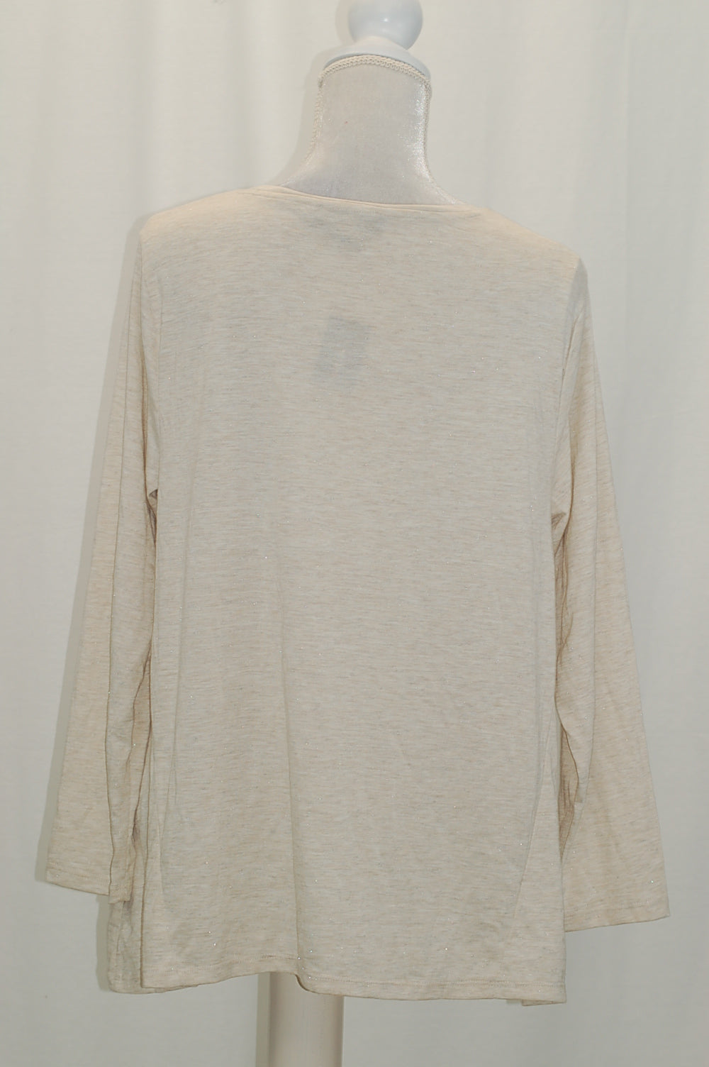 Style Co Petite Sparkle Swing Top Warm Ivory PXS
