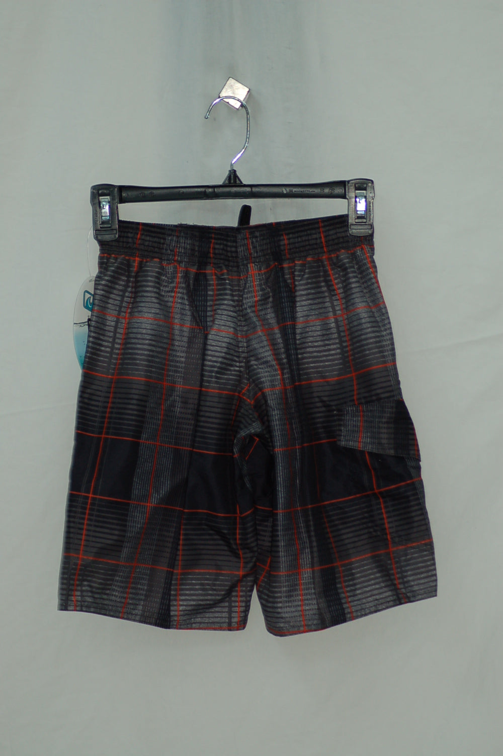 Laguna Boy's Plaid Shorts, Black, Size Small (8)