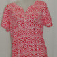 Karen Scott Floral-Print Henley Top Steel Rose Tile Combo S