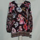 Jm Collection Floral-Print Keyhole Tunic Linework Lay Xs