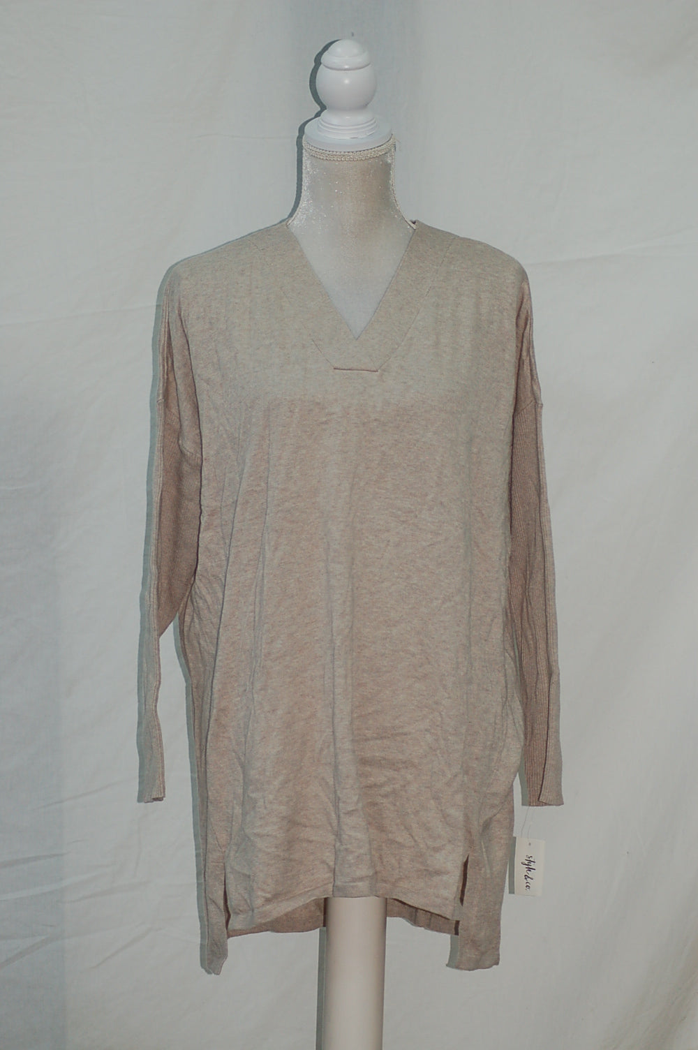 Style & Co. High-Low Over-Sized Tunic Top Hammock Heather XL