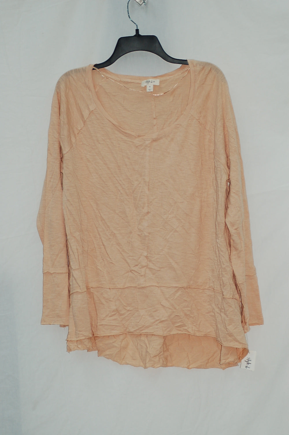 Style Co Cotton High-Low Top Natural Blush XL