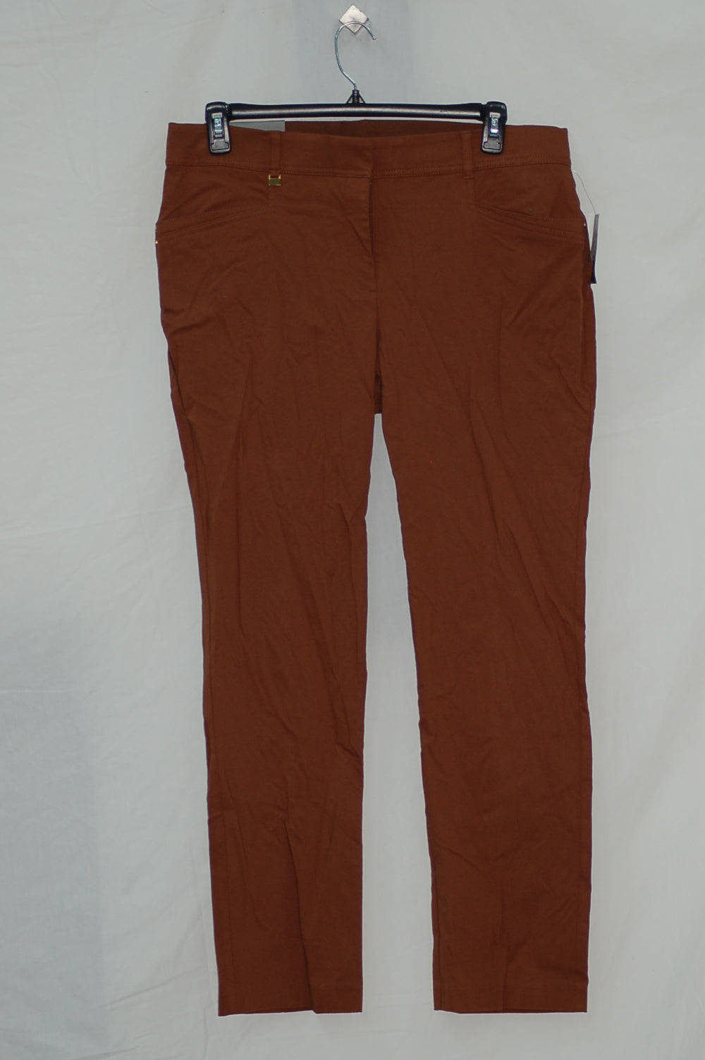 JM Collection Women's Regular Length Curvy-Fit Pants Brown 16