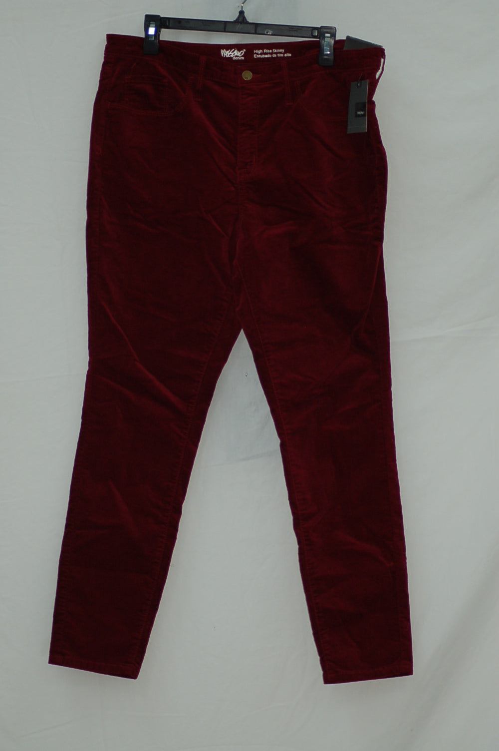 MOSSIMO WOMEN'S HIGH RISE SKINNY JEANS, RED, SIZE 16/33/R