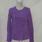 STYLE & CO Sweater Mixed Stitch Tape Pullover  Purple LARGE