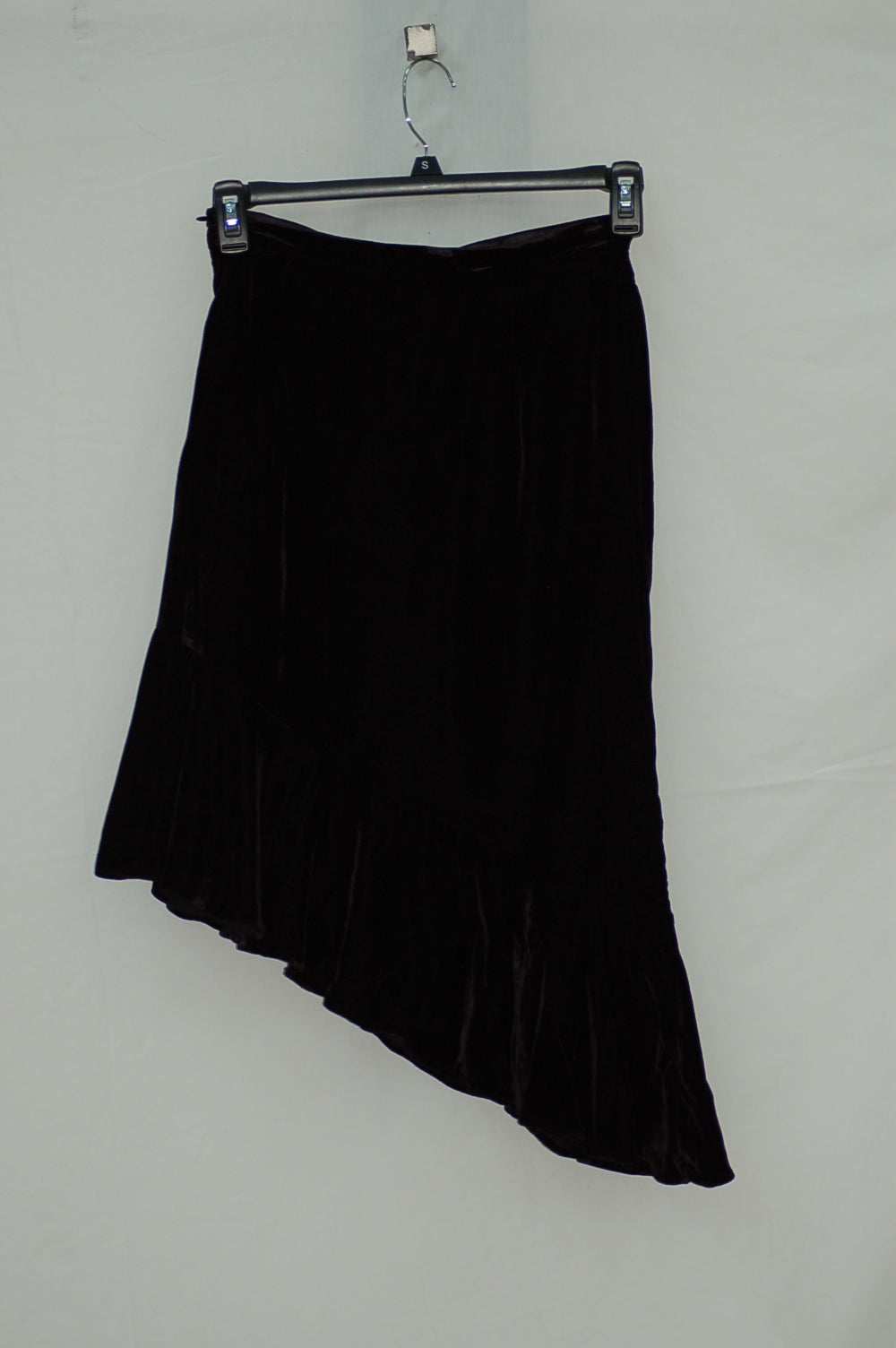 Parker Womens Astrid Velvet Asymmetric Flare Skirt Black 4
