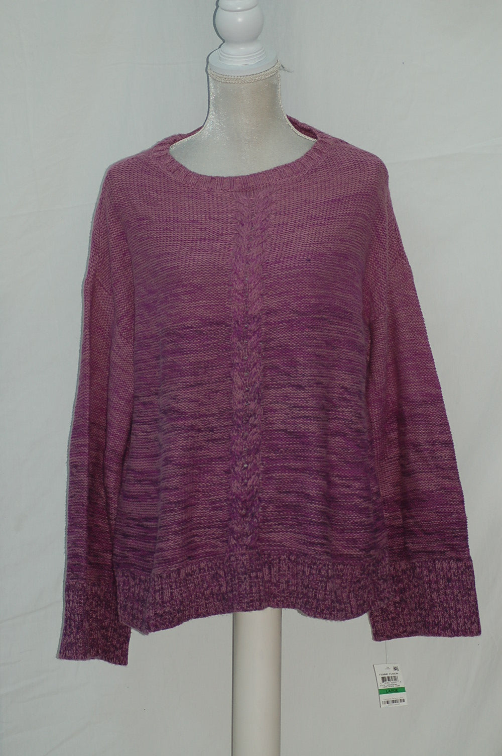STYLE & CO Sweater Marl Braid Pullover PXL
