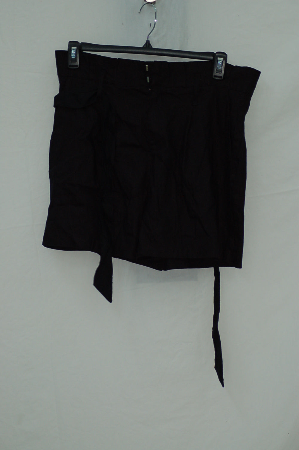 INC International Concepts Women's Paper Bag Shorts, Deep Black, L