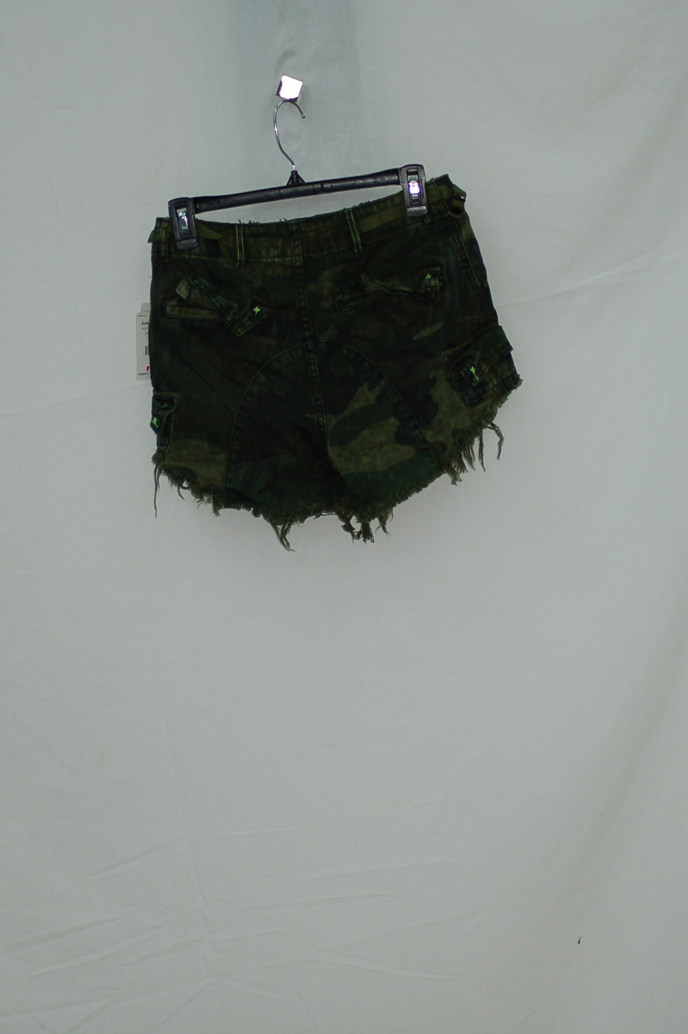 Free People Women's Commander Cutoff Camo Shorts, Khaki Combo, Print, Green, 0