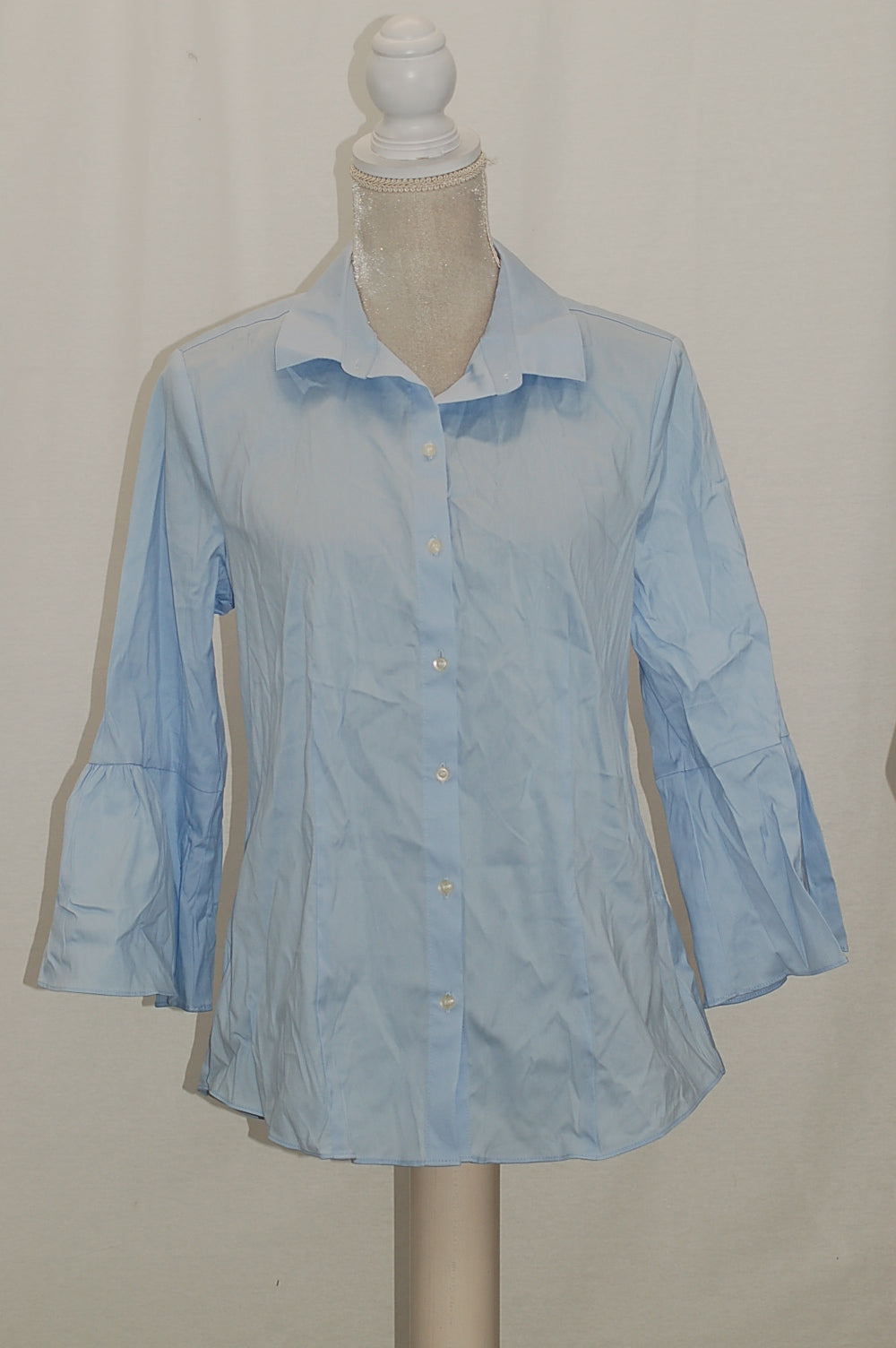 Charter Club Cotton Bell-Sleeve Shirt Blue Allure 8
