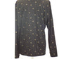 Karen Scott Petite Printed Mock-Turtleneck Deep Black Leaf L