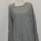 Style Co Lace-Up Bell-Sleeve Sweater Bold Heather Grey M