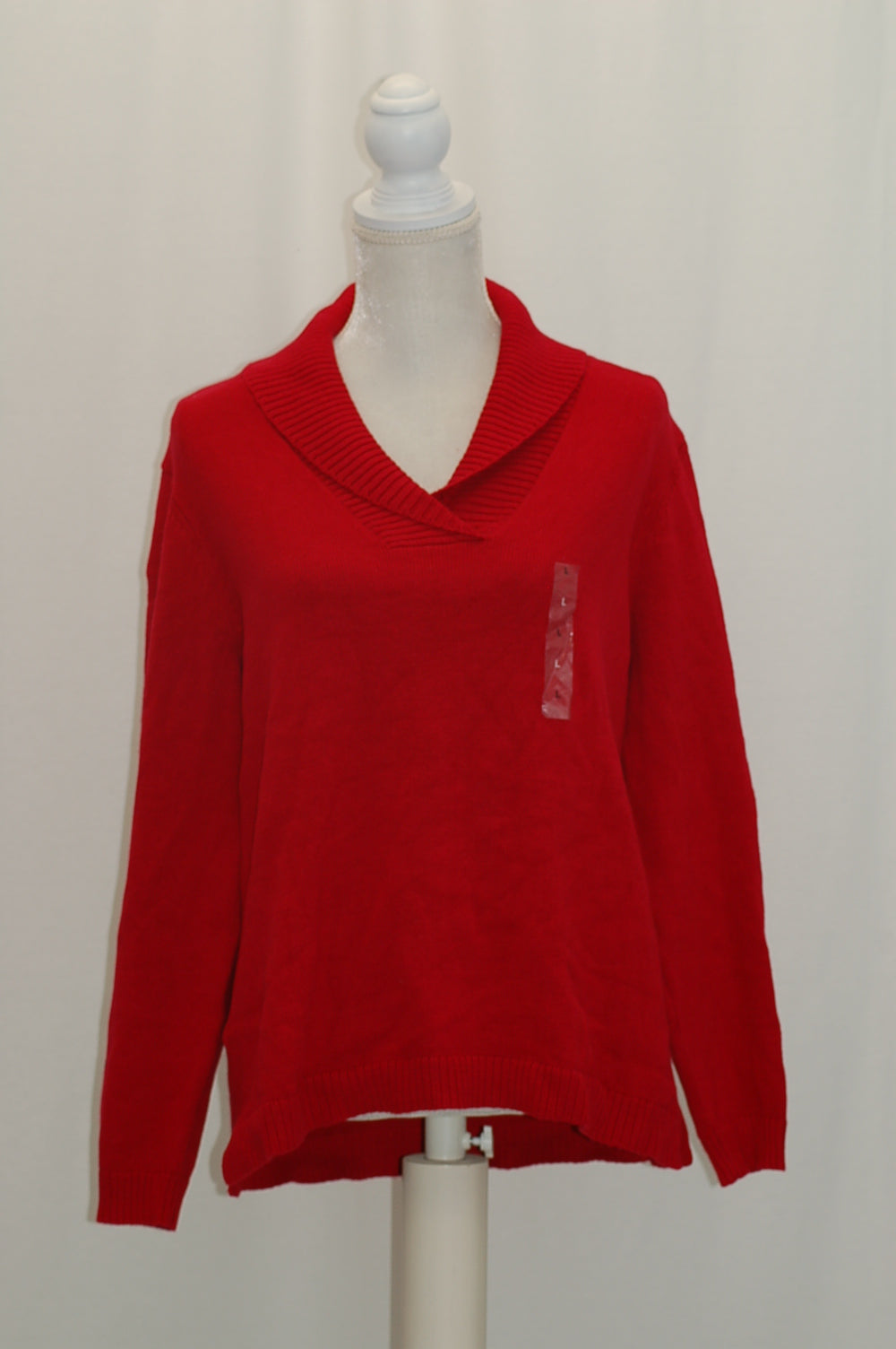 Charter Club Shawl-Collar Long-Sleeve Sweater New Red Amore S