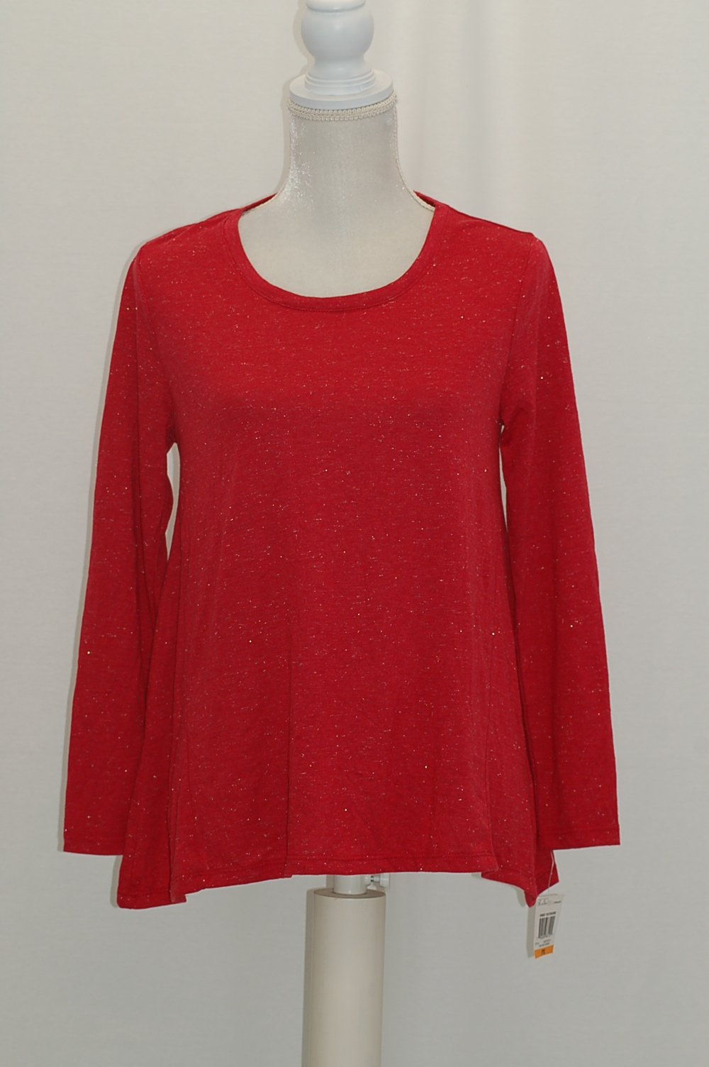 Style Co Petite Sparkle Swing Top New Red Amore PXS