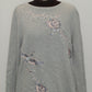 Style Co Embroidered Cotton Sweater Light Grey Combo M
