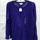 Style & Co Crewneck Long Sleeve Top Purple S