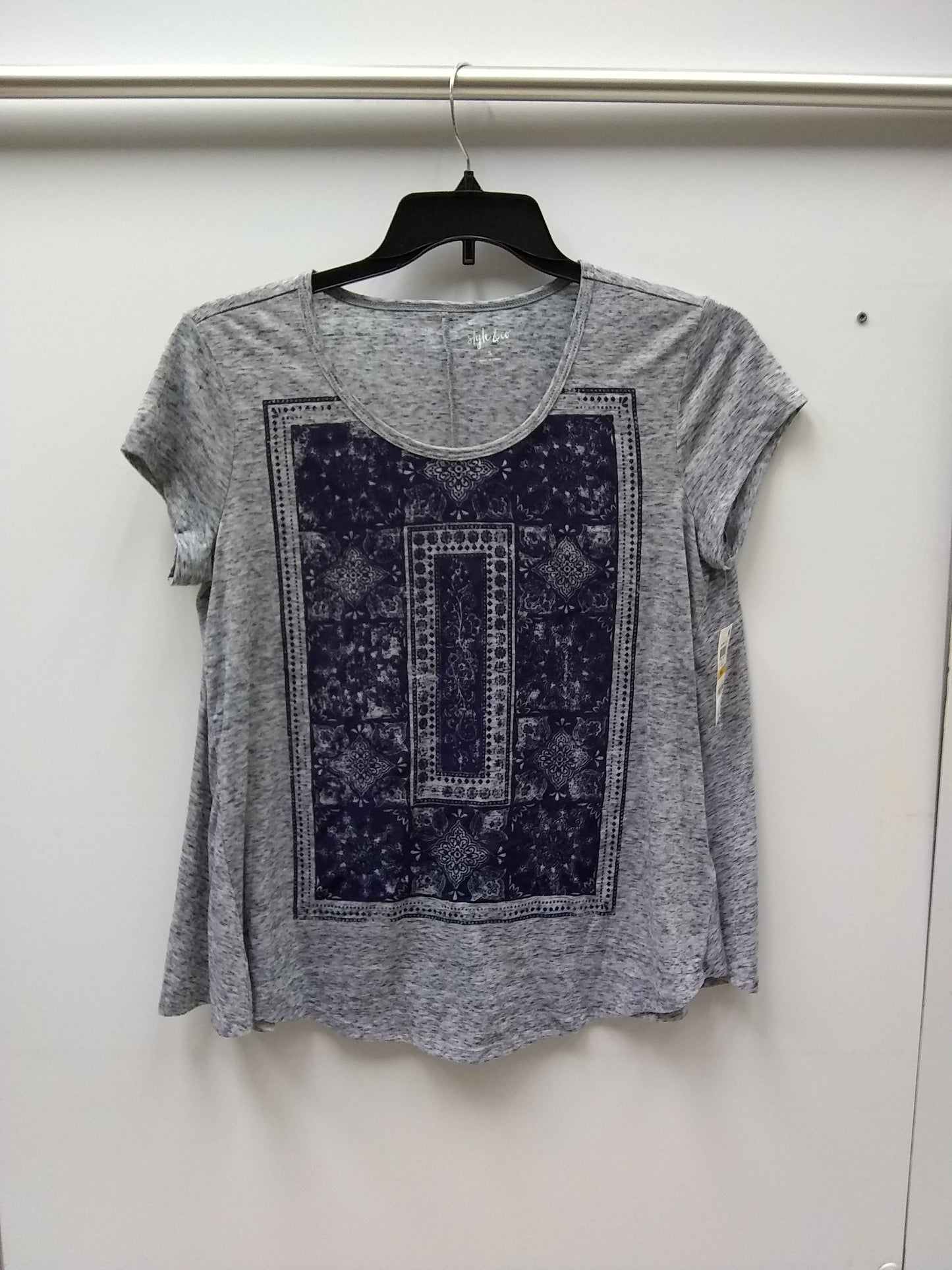 Style & Co Womens Top Village Tile SMALL Retail $29.50