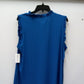 NY Collection Solid Ruffled Blouse (Blue Sapphire, XL)