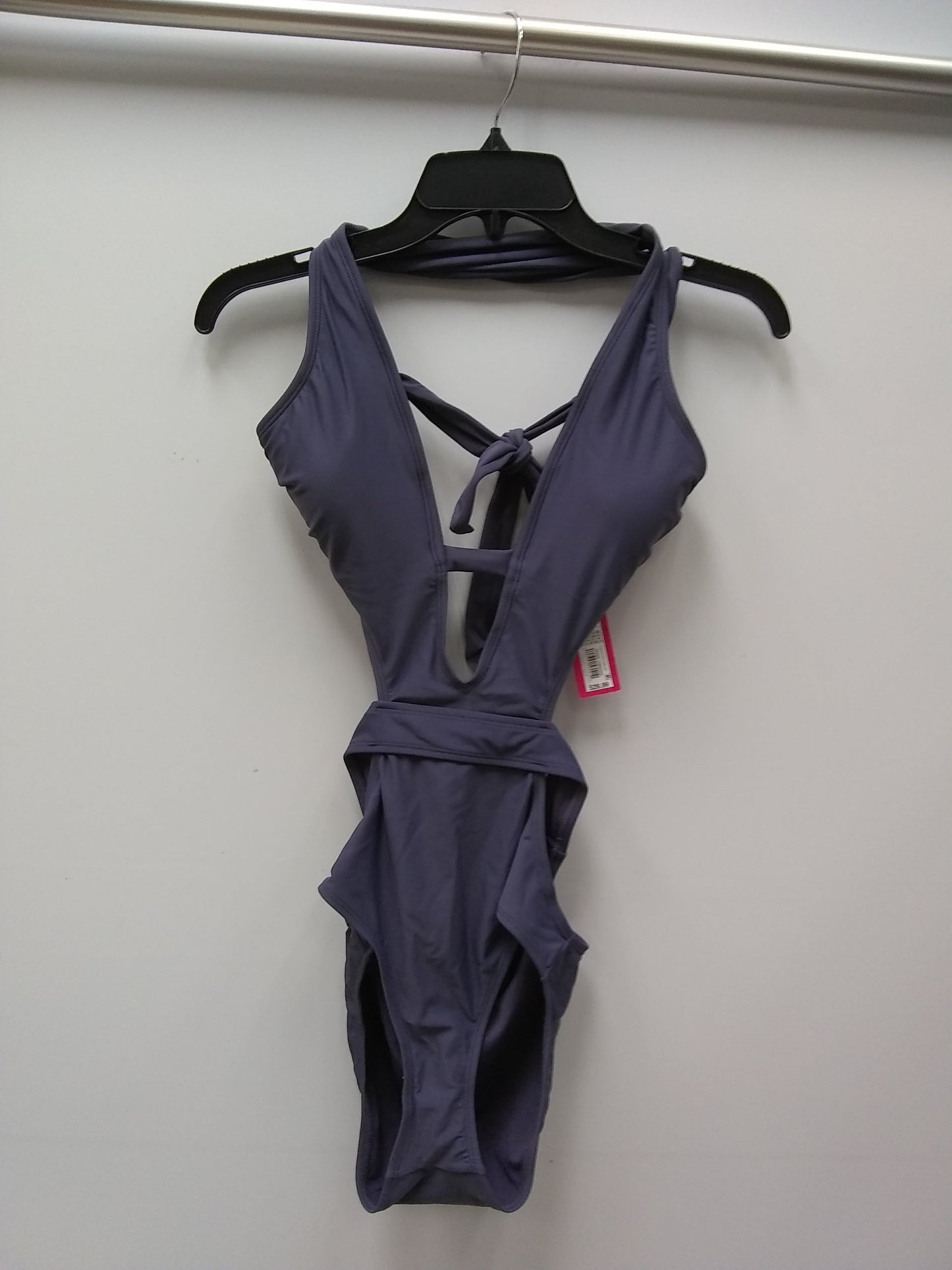 Xhilaration Women's Cut-Out Plunge One Piece Swimsuit Purple Steel S