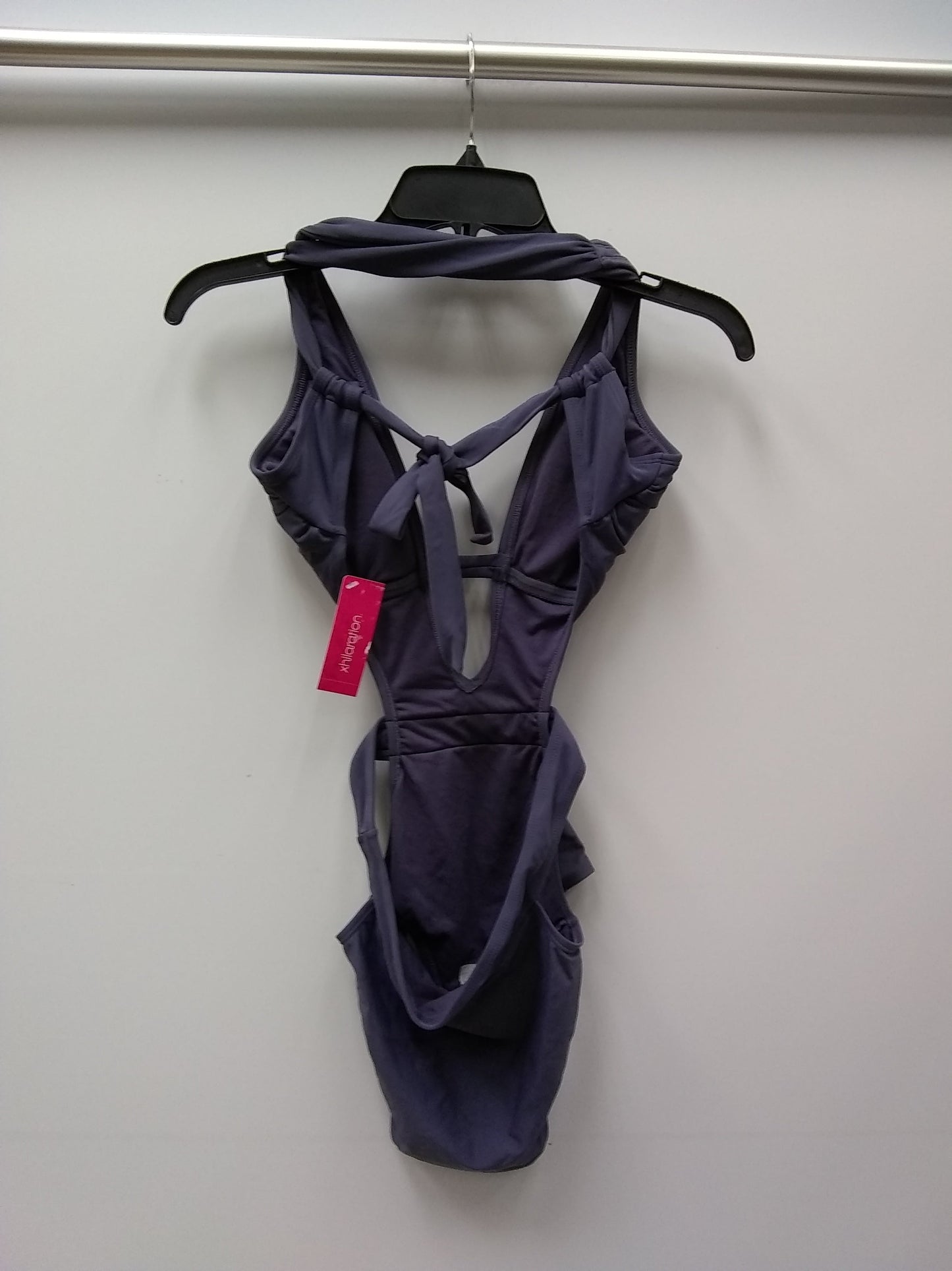 Xhilaration Women's Cut-Out Plunge One Piece Swimsuit Purple Steel S