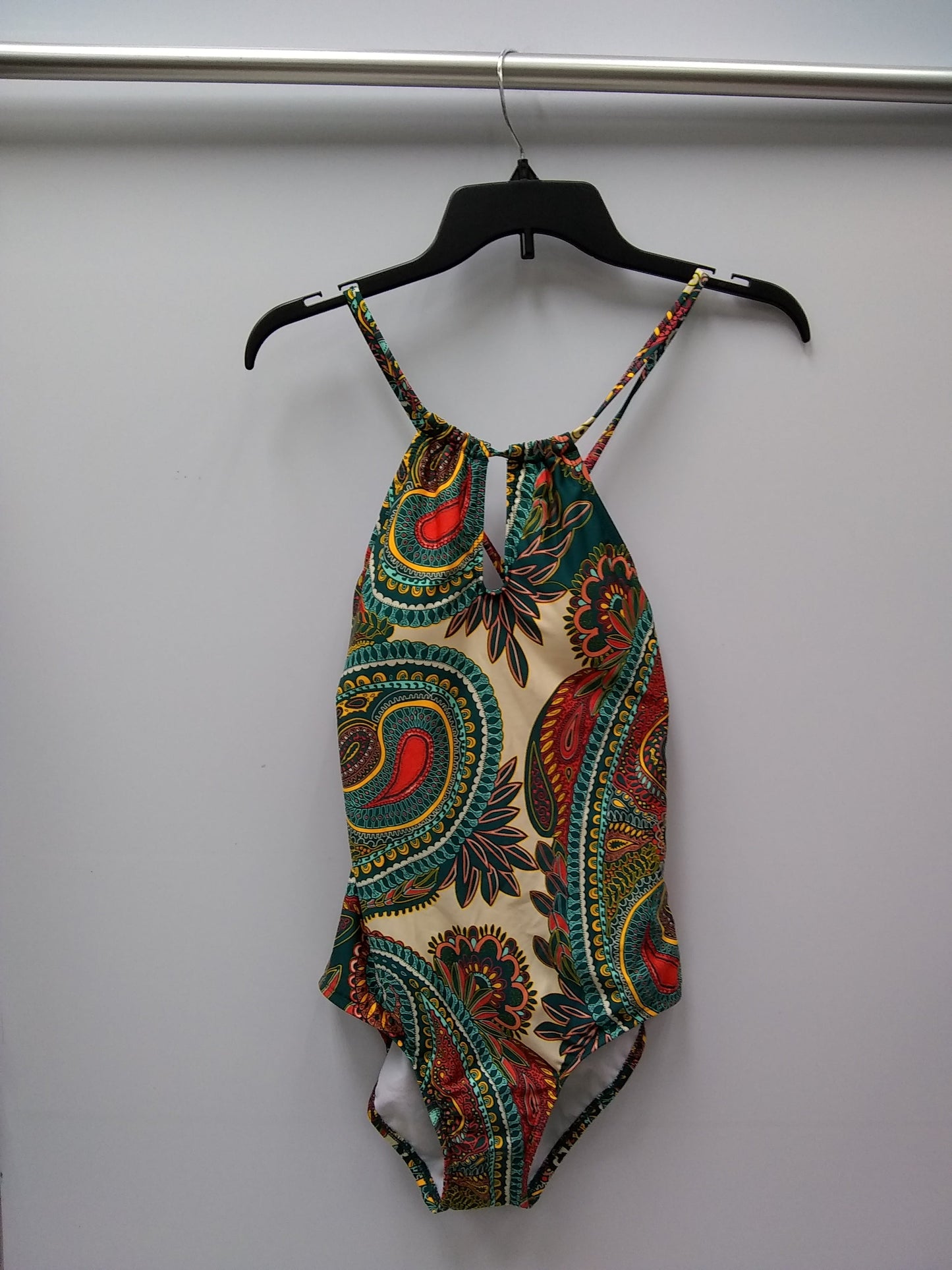CLEANWATER CROSS BACK PAISLEY PRINT ONE PIECE SWIMSUIT MULTI S