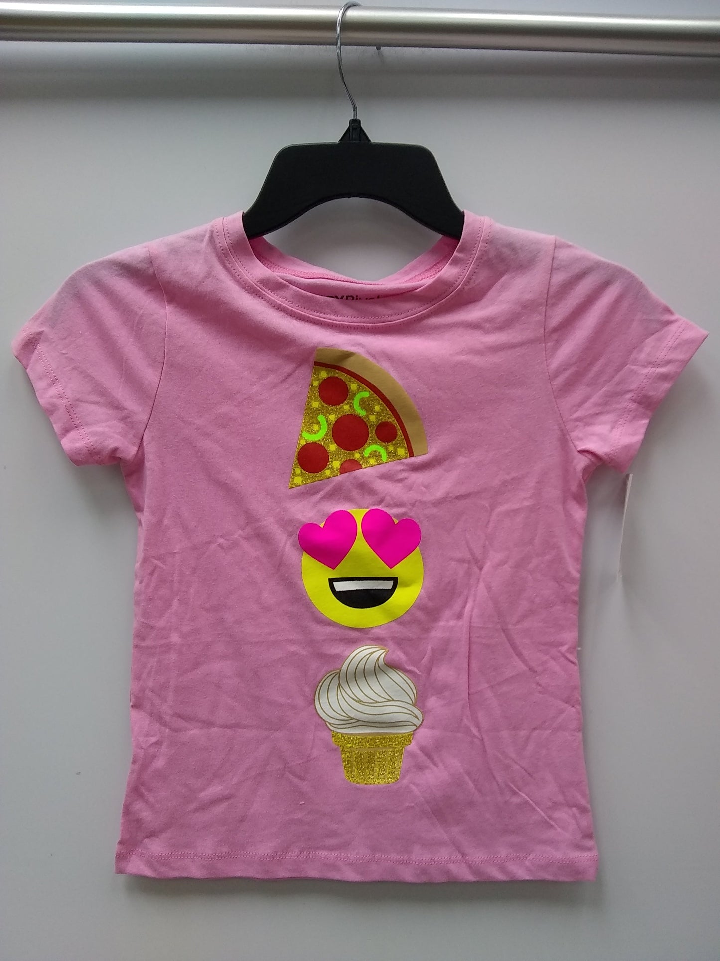 Girls' Emoji Icon Graphic Short Sleeve T-Shirt Pink S