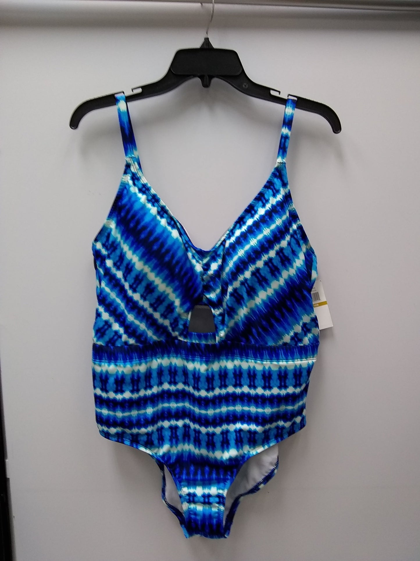 CLEANWATER PLUS ONE PIECE OPEN BACK SWIMSUIT BLUE CMB 16W