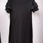 ISABEL MATERNITY SCOOP-NECK DRESS, BLACK, SIZE SMALL