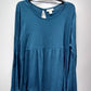 Style Co Lace-Trim Babydoll Top Rich Teal XL