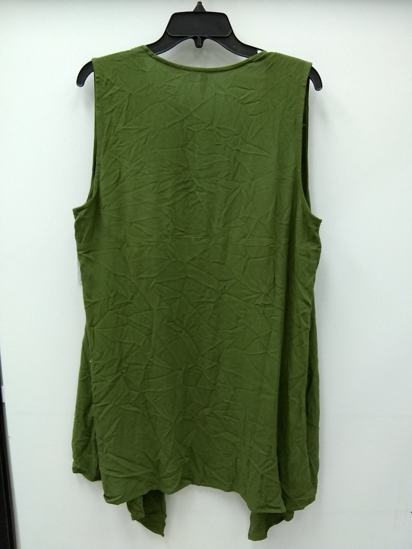 NY Collection Draped Open-Front Vest Winter Moss XL