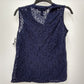 Style Co Petite Lace Button-Front Blous Industrial Blue PS