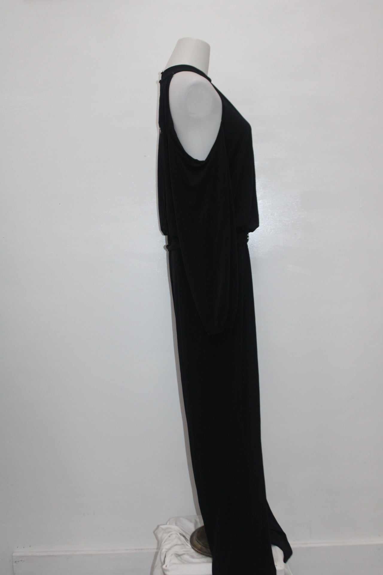 Thalia Sodi Women Keyhole Neck Jumpsuit, Black, L - New Without Tag 3622