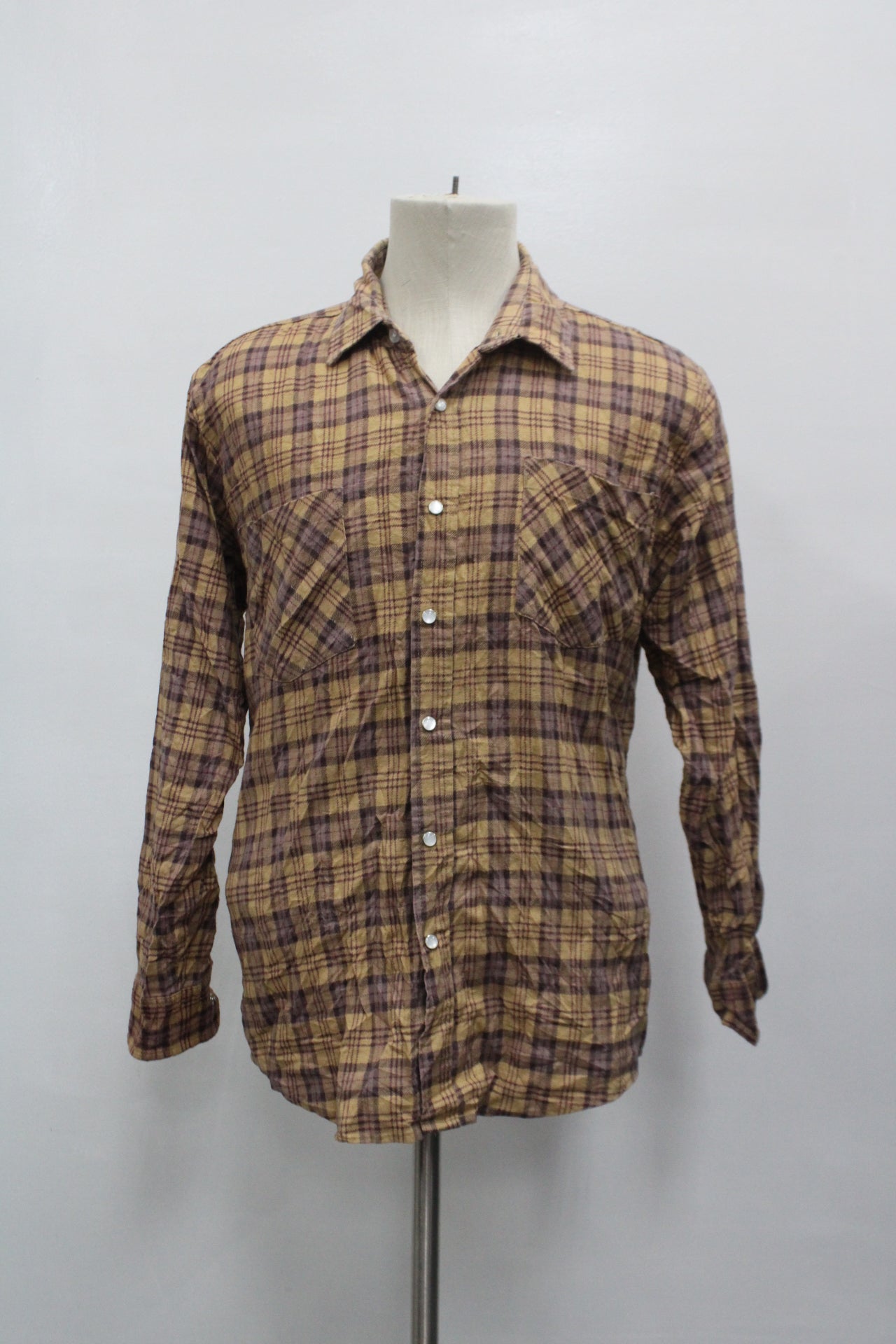 Habad Men's Flannel Shirt Brown M Pre-Owned