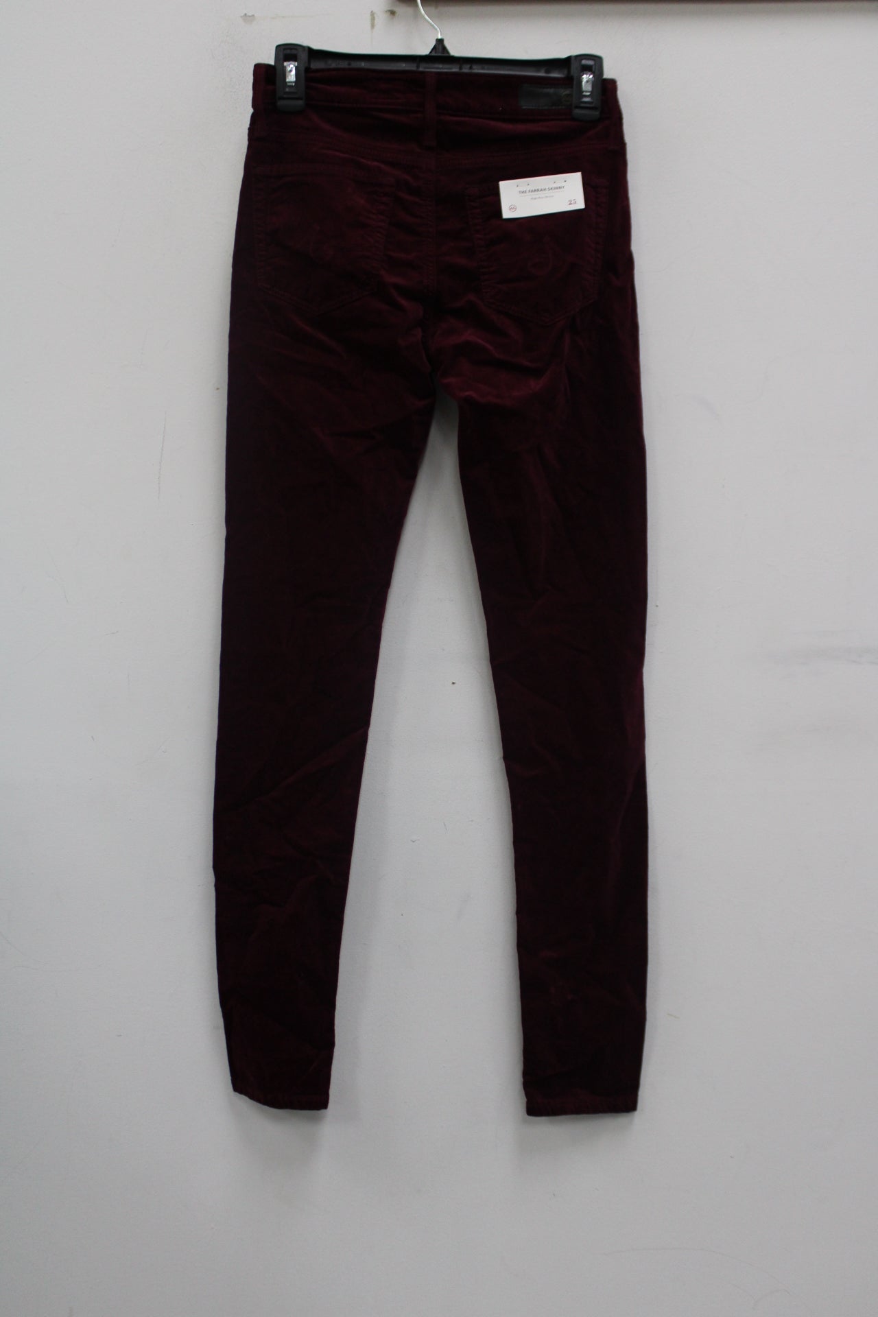 Adriano Goldschmied Women's Farrah High Rise Skinny Velvet Pants RED 25