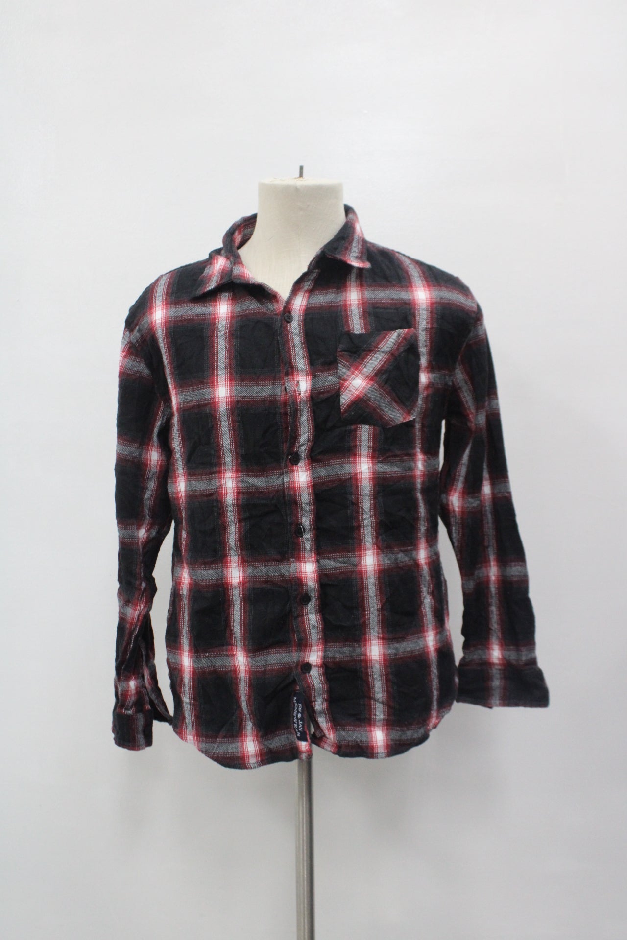 ES & JAY Men's Flannel Shirt Red L Pre-Owned