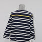 Charter Club Petite Striped Tie-Detail Top Intrepid Blue Combo PXL