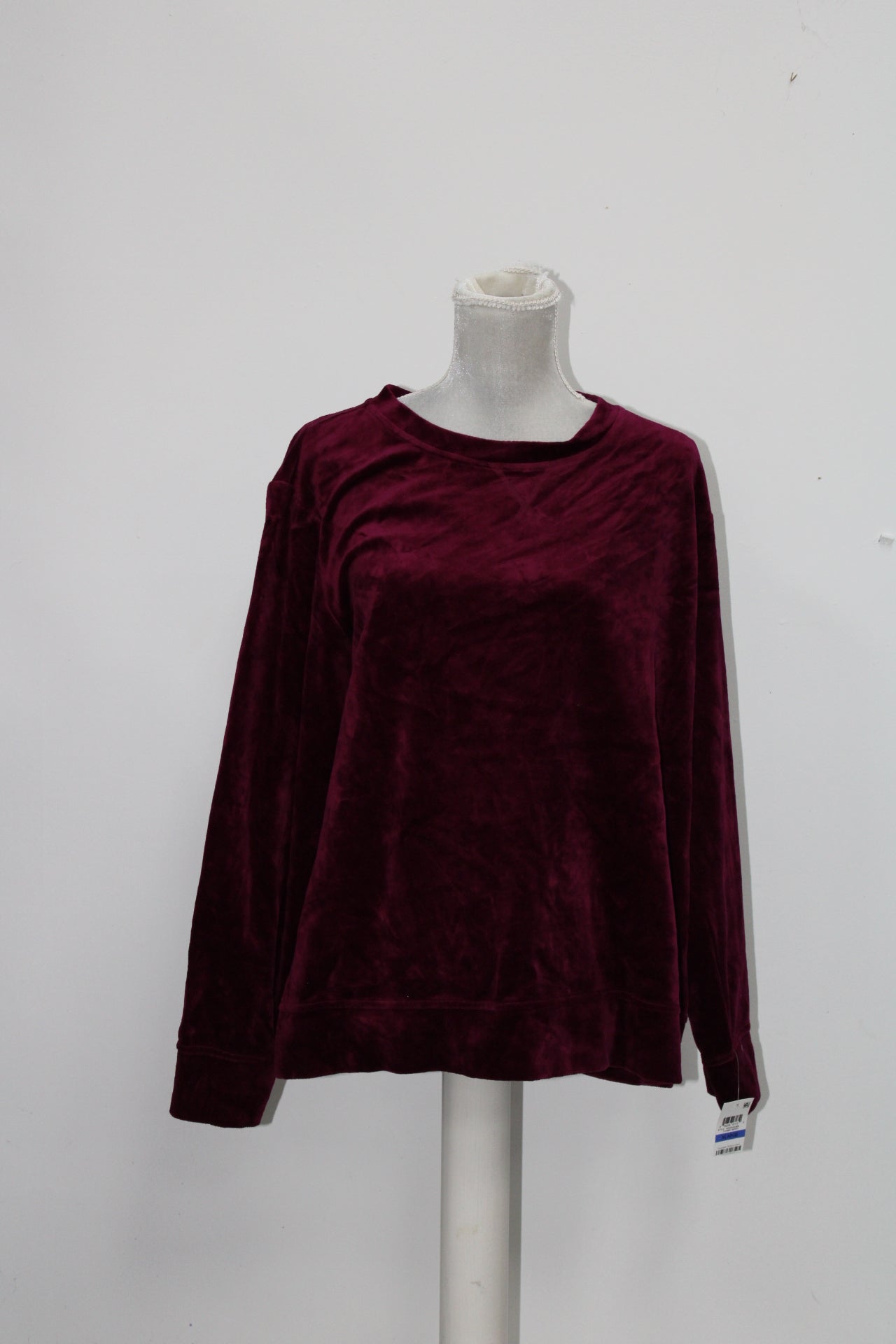 Karen Scott Velour Sweatshirt Cosmic Berry XL